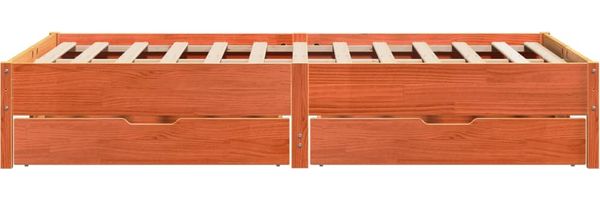 vidaXL Massivholzbett ohne Matratze Wachsbraun 160x200 Kiefernholz 3301706 Bild 7