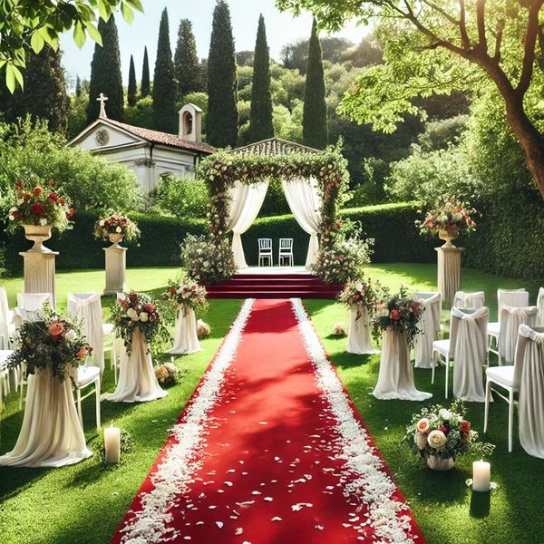 CHAKS Läufer Roter Teppich mit Samt Touch für Hochzeiten Geburtstage uvm.