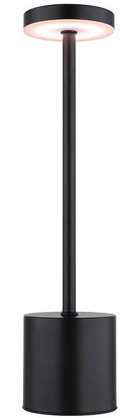 LED Tischleuchte, Metall, schwarz, Touchdimmer, Akku, H 34,3 cm