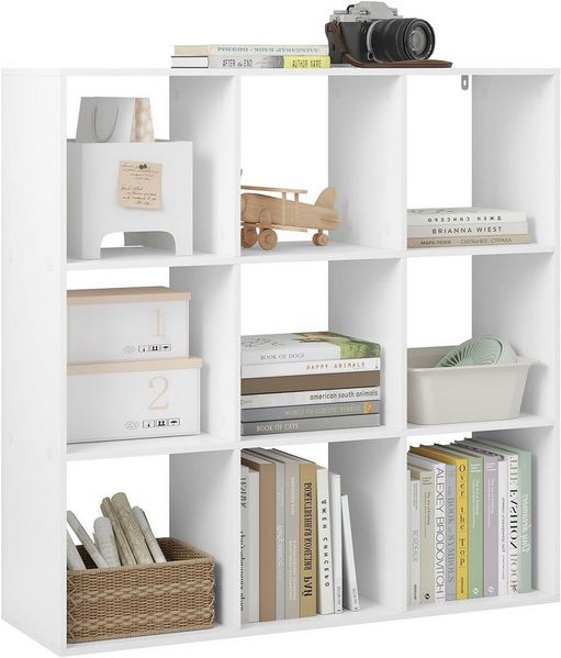 Woltu Bücherregal, Würfelregal mit 9 Fächern, offenes Regal, 94x93x29,5 cm