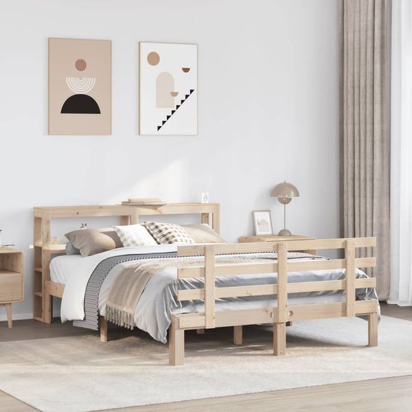 vidaXL Bettgestell mit Kopfteil ohne Matratze 140x200 cm 3306112