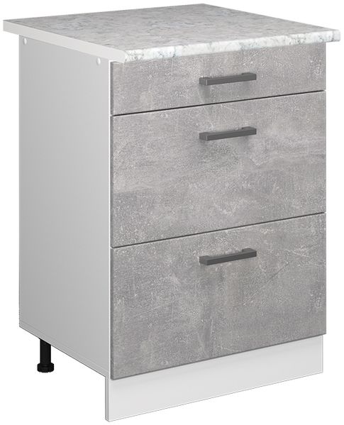 Unterschrank R-Line Beton 60 cm mit Schubladen Vicco