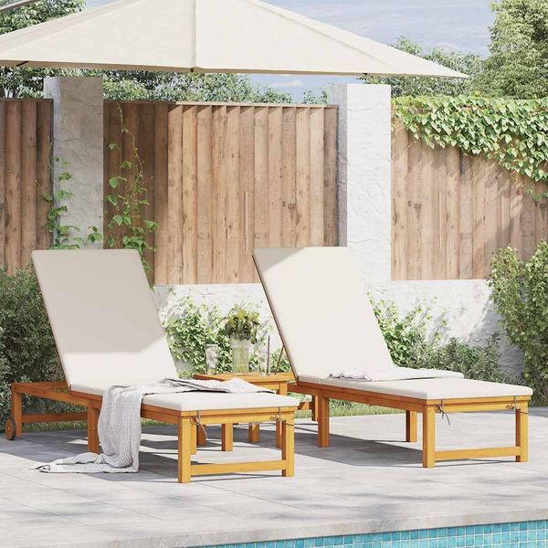 vidaXL Sonnenliege 3 pcs Braun Massivholz Akazie 3333829