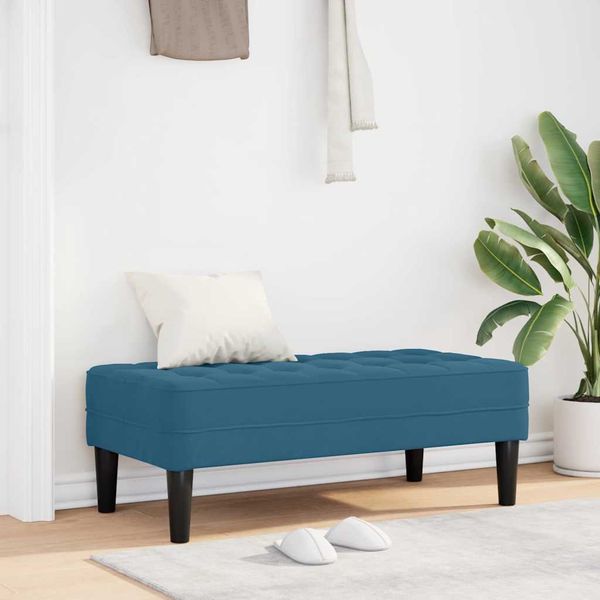 vidaXL Bank mit Kissen Blau 113 x 57 x 39 cm Samt 42001956