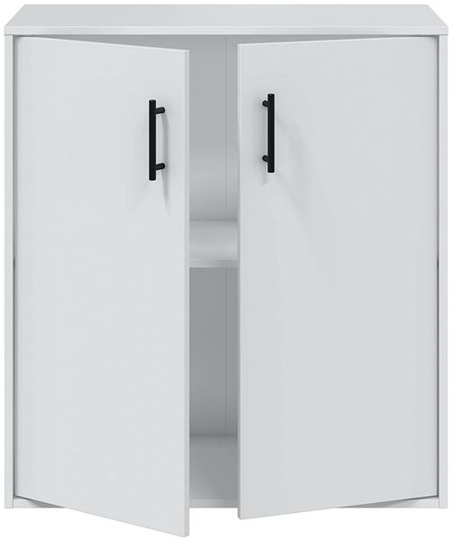 Kommode >LAUNDRY< 2 Türen, 1 Boden, Artik Weiß - 80x88x40 (BxHxT)