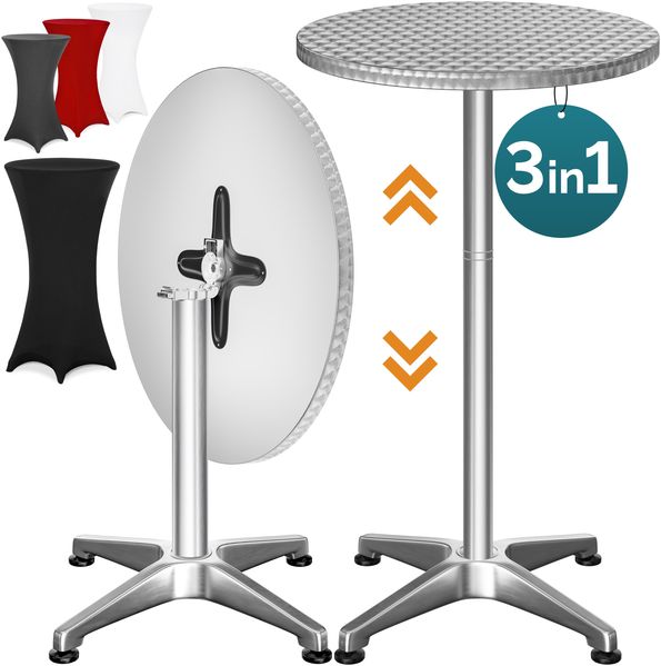 CASARIA® 2in1 Stehtisch mit Husse Klappbar Schwarz
