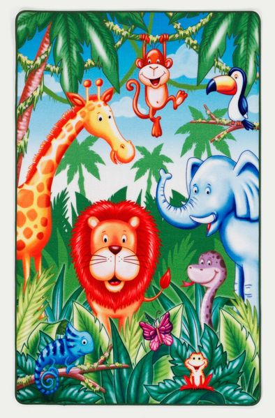 Kinderteppich- "Lovely Kids" Im Jungel in 100 x 160 cm, Spielteppich, Kinderzimmer