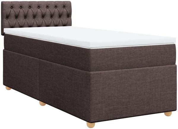 vidaXL Boxspringbett mit Matratze Dunkelbraun 100x200 cm Stoff 3288901 Bild 3