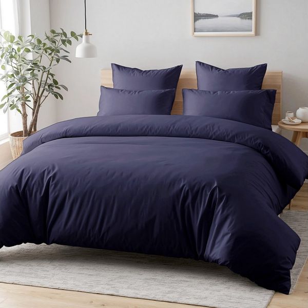 Cozyor Bettwäsche extra dick, weich, top Reissverschluss 135x200 155x200 155x220 200x200, Mikrofaser, 3 teilig, dunkelblau Ocean, Bettbezug + Kissenbezug 80x80, für Allergiker, weich
