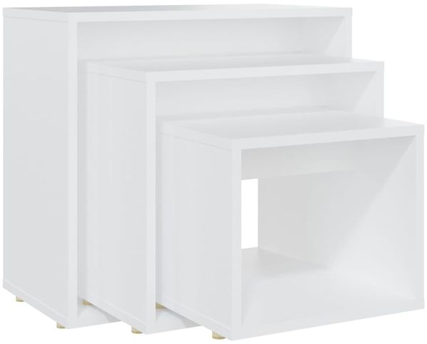 Couchtische, Sofatische 3-tlg. Weiß Holzwerkstoff