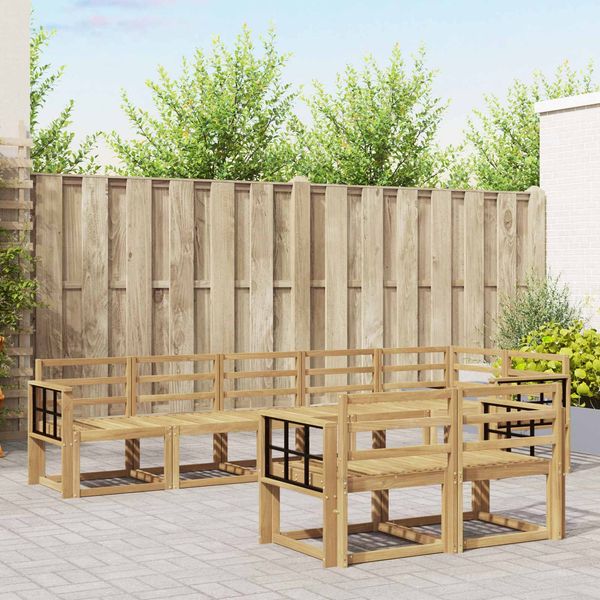 vidaXL Outdoor-Sofagarnitur 8 pcs Weiß Massivholz Akazie 3387813