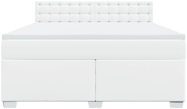 vidaXL Boxspringbett mit Matratze Weiß 180x200 cm Kunstleder 3288433 Bild 6