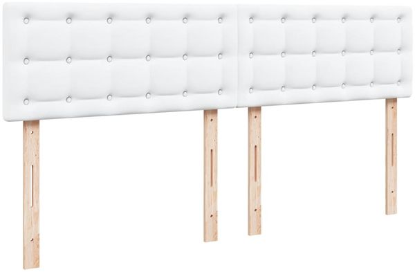 vidaXL Boxspringbett mit Matratze Weiß 180x200 cm Kunstleder 3288433 Bild 7