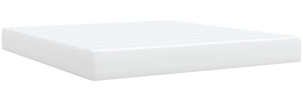 vidaXL Boxspringbett mit Matratze Weiß 180x200 cm Kunstleder 3288433 Bild 9