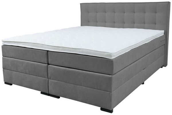 Home affaire Boxspringbett Köln, Doppelbett, Polsterbett, Federkernbett, Komforbett, 160, 180 cm, inkl. Topper, zwei Bettkästen, Taschen-Federkernmatratze, Härtegrad 3