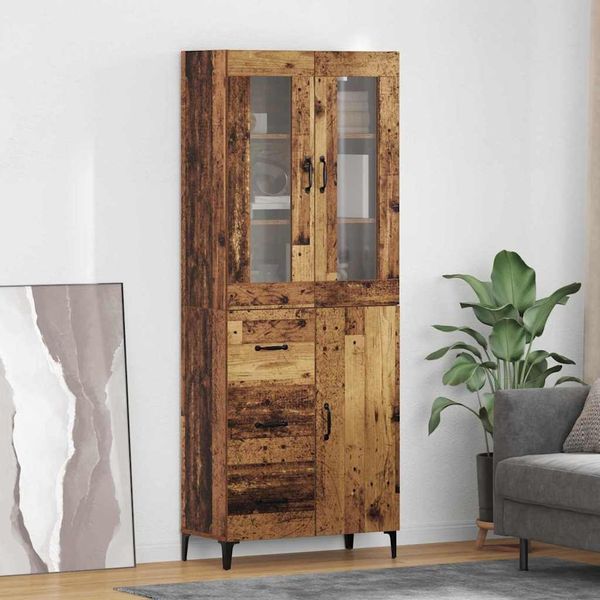 vidaXL Highboard Wandmontiert Altholz 69,5 x 34 x 180 cm Holzwerkstoff 3415777