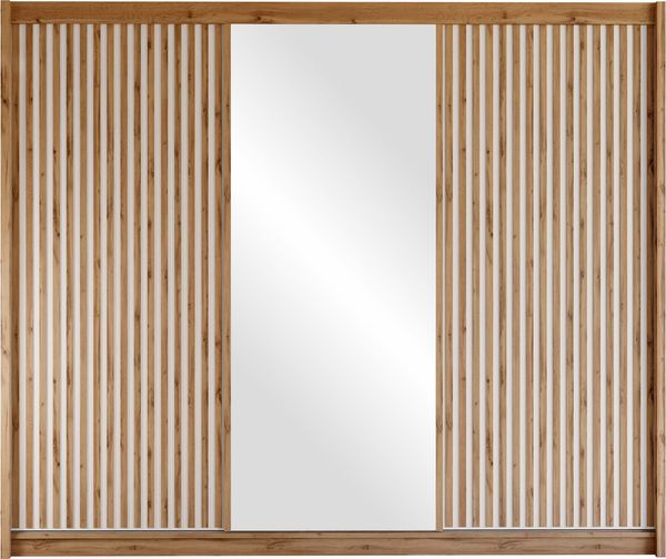 Kleiderschrank Lylkun 250 (Farbe: Wotan Eiche / Wotan Eiche + Weiß)