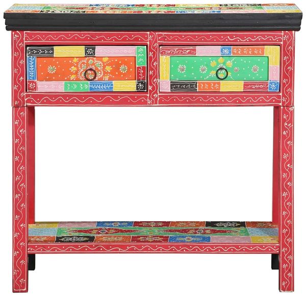 Konsolentisch, Beistelltisch, Konsole mit Schubladen Mehrfarbig 80 x 35 x 76 cm