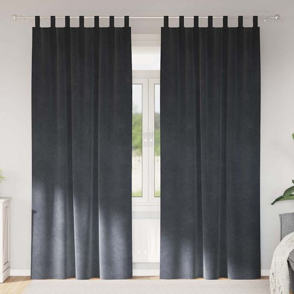 vidaXL Verdunkelungsvorhänge 2 pcs Hellgrau 140 x 225 cm Samt 4107265