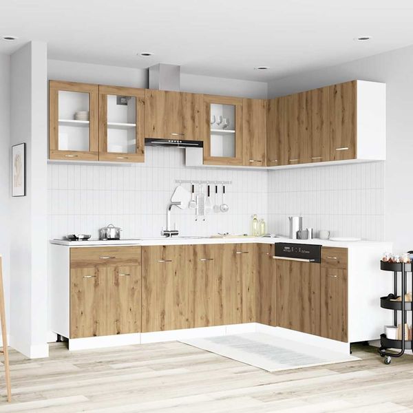vidaXL 11-tlg. Küchenschrank-Set Lyon Artisan-Eiche Holzwerkstoff 3328576