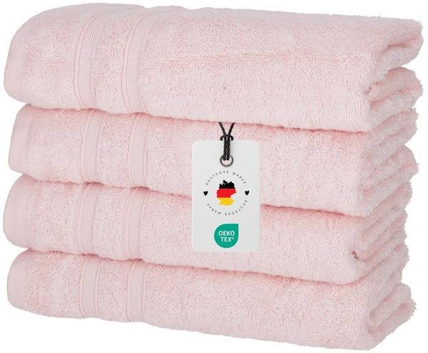 Carpe Sonno Handtuch Set Gästetuch Handtuch Duschtuch Saunahandtuch 30x50 50x100 70x140 70x200, Frottier (Spar-Set, 4-St), Handtücher 50x100 cm - 450g/m2, Frottee Rosa