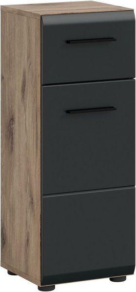 welltime Unterschrank FLORENZ, Höhe 80 cm, 1 Tür, 1 Schubkasten (1-St, TOPSELLER) Türanschlag wechselbar, hochwertige MDF Front, Badschrank, Bad