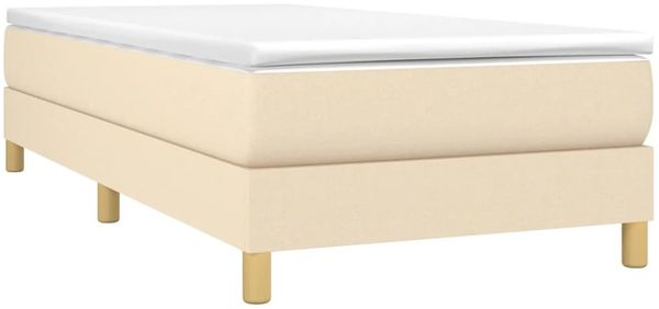 vidaXL Polsterbett, Stoff, 25,0 cm, Creme, 100x200 cm, mit Lattenrost, Natur Bild 3