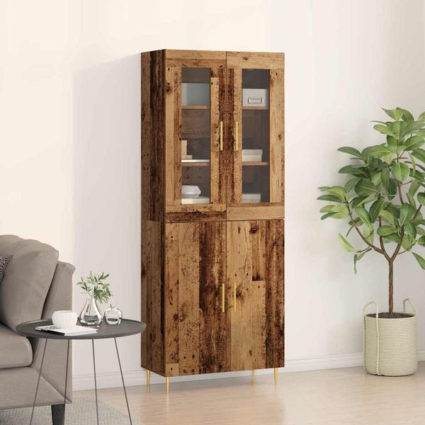 vidaXL Highboard 2 pcs Altholz Holzwerkstoff 3334346