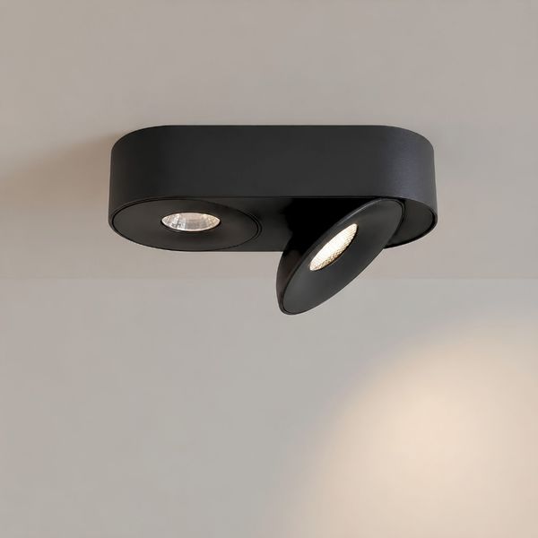 s.luce Santa Duo LED-Aufbaustrahler schwenkbar & dimmbar Schwarz