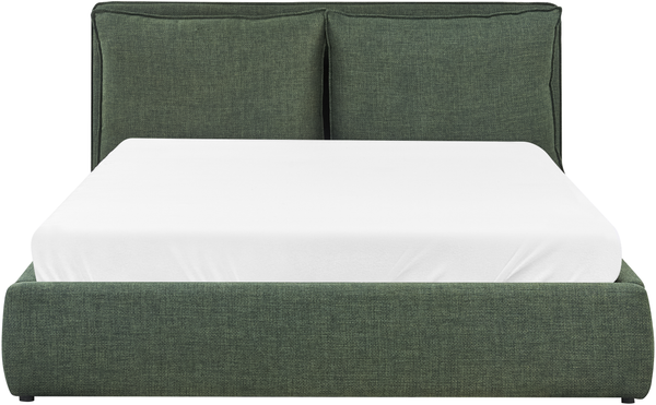 Bett mit Stauraum BAJONNA Stoff Dunkelgrün 160 x 200 cm Bild 6