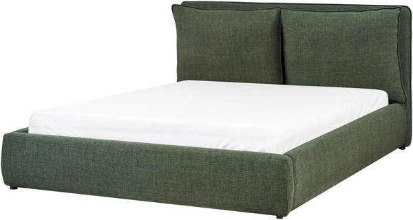 Bett mit Stauraum BAJONNA Stoff Dunkelgrün 160 x 200 cm Bild 4
