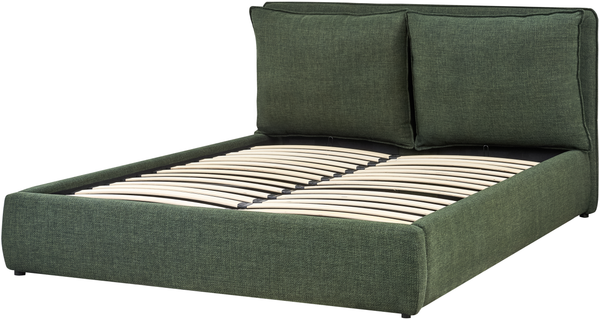 Bett mit Stauraum BAJONNA Stoff Dunkelgrün 160 x 200 cm Bild 5