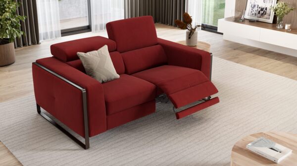 Sofanella Zweisitzer MANZANO Stoffsofa Couchgarnitur Sofa in Rot Bild 3