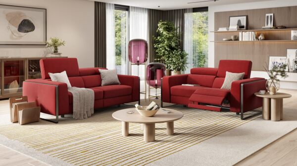 Sofanella Zweisitzer MANZANO Stoffsofa Couchgarnitur Sofa in Rot Bild 4
