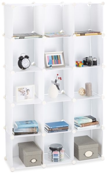 Steckregal aus Kunststoff mit 15 Fächern