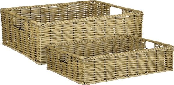 Mica Decorations Aufbewahrungskorb Liam 47 x 37 cm braun 2 Stück