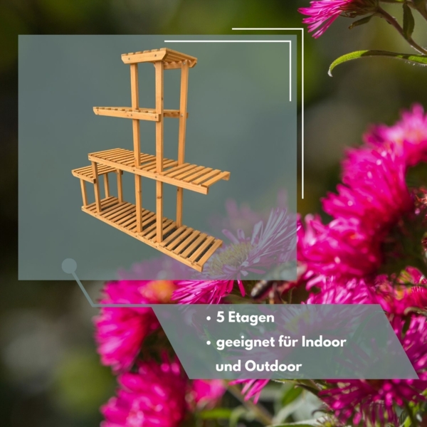 Coemo Blumenregal Lena Pflanzenständer mit 5 Ebenen Blumenständer Pflanzenregal Bild 3