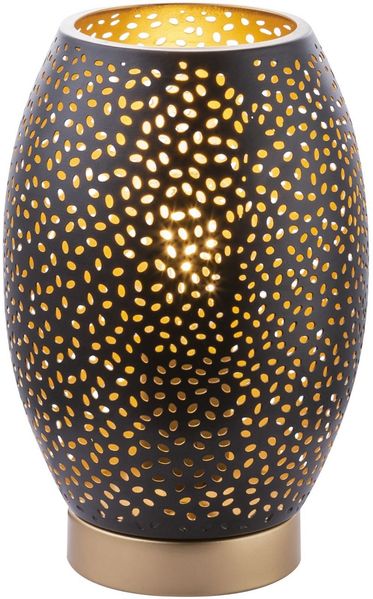 Tischlampe Wohnzimmer Tischleuchte Schlafzimmer Metall schwarz gold 24002S