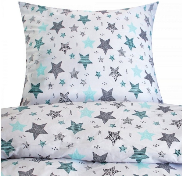 Heubergshop Bettwäsche, Renforcé, 2 teilig, 155x220 cm und 80x80 cm - Sterne, Kreise, Punkte 100% Baumwolle (560/1) Bild 3