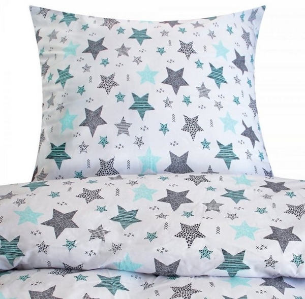 Heubergshop Bettwäsche, Renforcé, 2 teilig, 155x220 cm und 80x80 cm - Sterne, Kreise, Punkte 100% Baumwolle (560/1) Bild 2