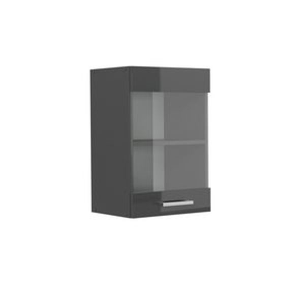 Küchenglasschrank R-Line Anthrazit Hochglanz 40 cm Vicco Bild 6