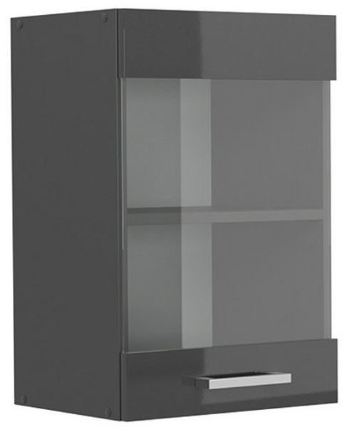 Küchenglasschrank R-Line Anthrazit Hochglanz 40 cm Vicco Bild 5