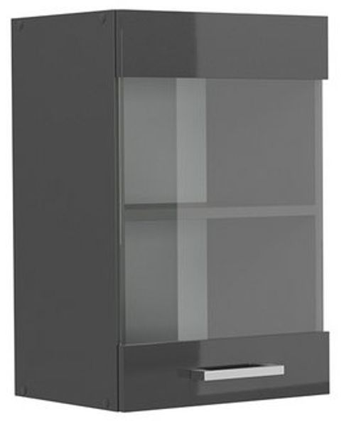Küchenglasschrank R-Line Anthrazit Hochglanz 40 cm Vicco Bild 4