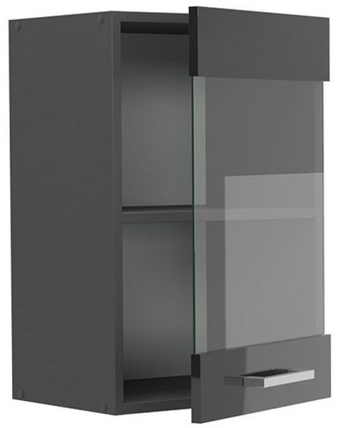 Küchenglasschrank R-Line Anthrazit Hochglanz 40 cm Vicco Bild 3