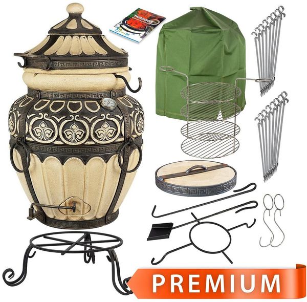Tandoor Griechenland Lehmofen aus Schamott Premium 9-teilig
