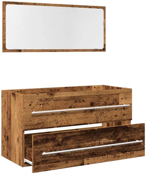 vidaXL 2-tlg. Badmöbel-Set Altholz-Optik Holzwerkstoff 856388 Bild 5