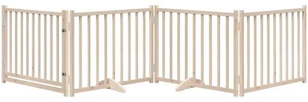 vidaXL 4-tlg. Hundetor mit Tür Faltbar 320 cm Massivholz Tanne 352273 Bild 3