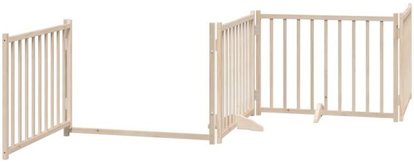 vidaXL 4-tlg. Hundetor mit Tür Faltbar 320 cm Massivholz Tanne 352273 Bild 4