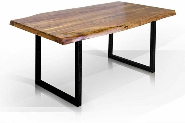 Bellary Esstisch mit U-untergestell 180x90x76 cm schwarz/natur