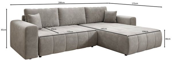 Luxusbetten24 Schlafsofa Designer Sofa Leveno L in Samt, mit Stauraum und Schlaffunktion Bild 2